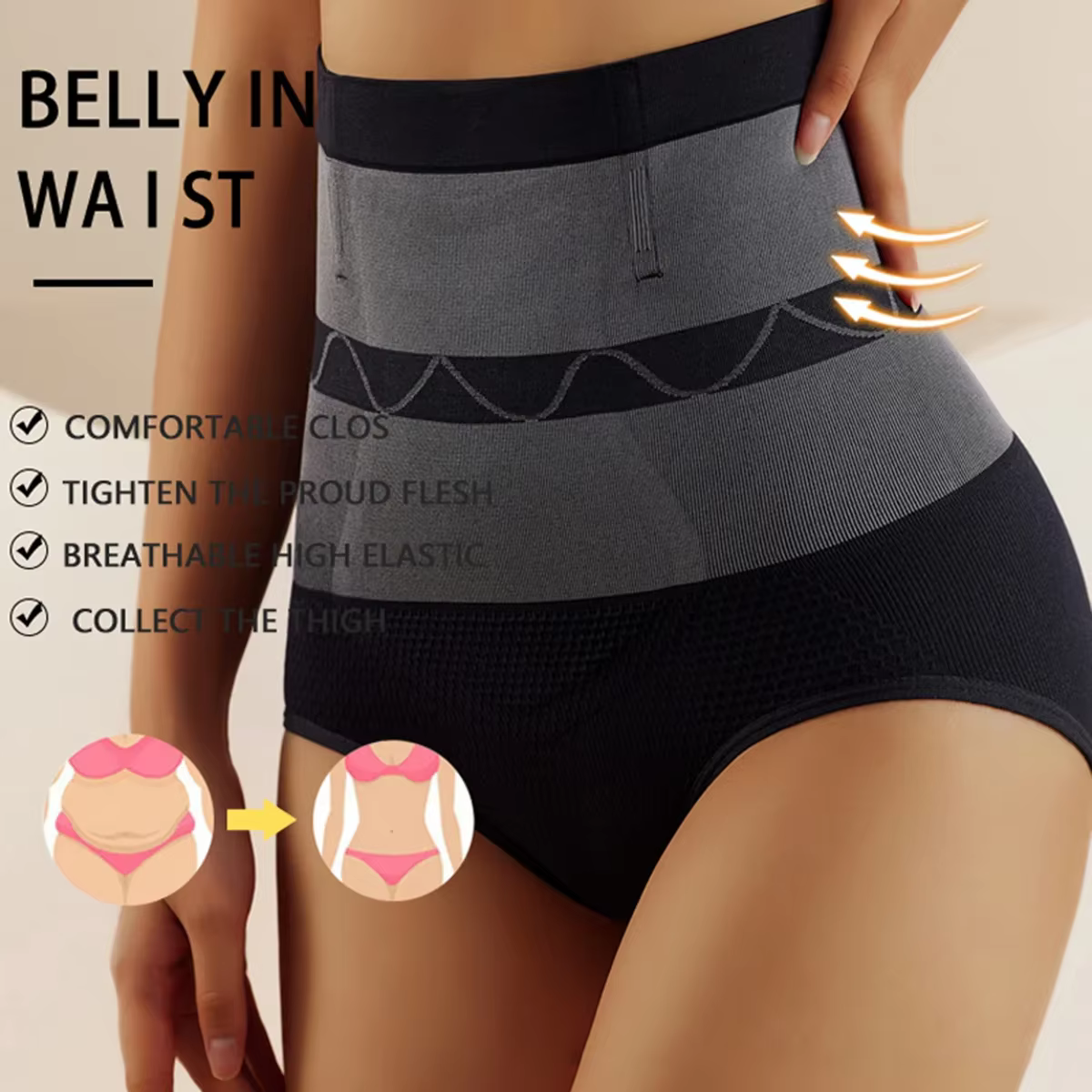 Culotte gainante taille haute sans couture pour femme