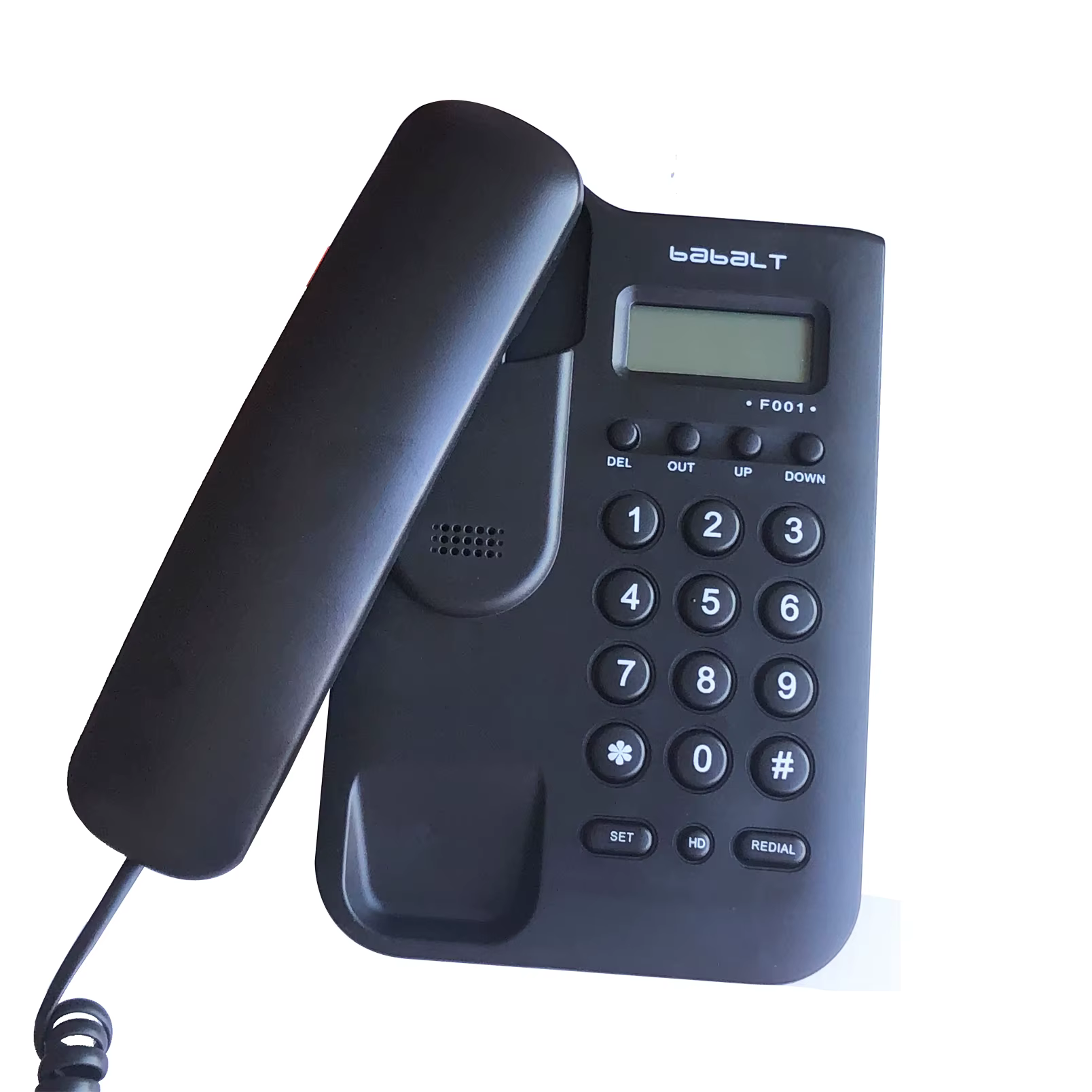 Téléphone filaire, téléphone d'identification de l'appelant noir, téléphone fixe analogique montable sur le bureau/mur de base pour la maison