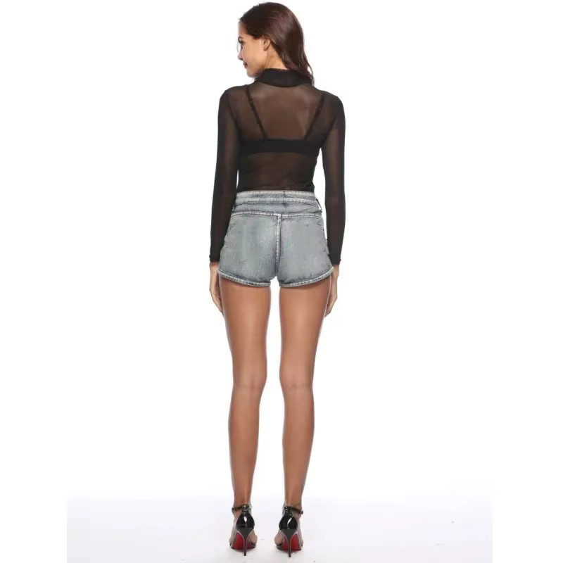 Body en maille transparente élastique
