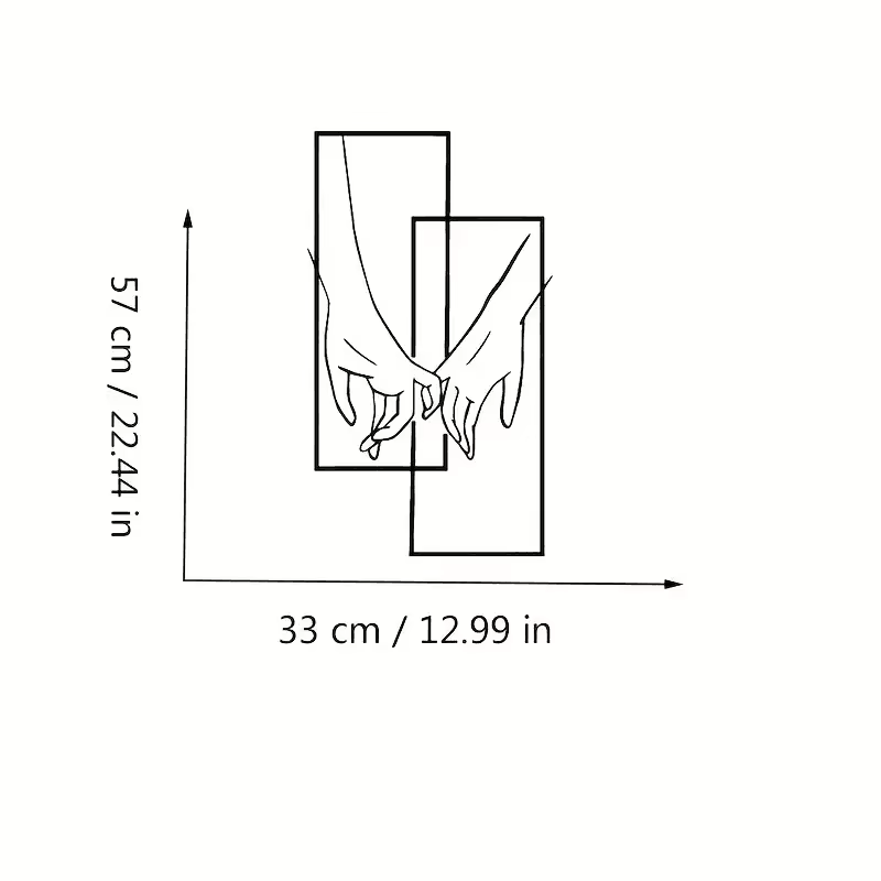 Affiche d'art de couple de mains tenant la main pour hommes et femmes, autocollant mural en vinyle, décor d'art abstrait moderne, chambre à coucher de porche, 1PC