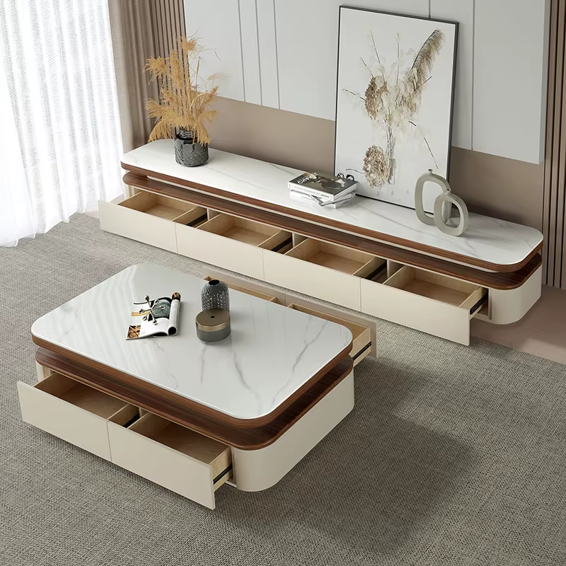 Table basse Design esthétique peu encombrante Tables basses De luxe minimalistes rangement moderne Mesa De Centro meubles De salon