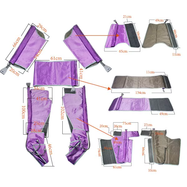 Appareil de massage corporel complet Air Therapy pour la récupération des jambes et des bras, circulation améliorée, 44 airbags à pression