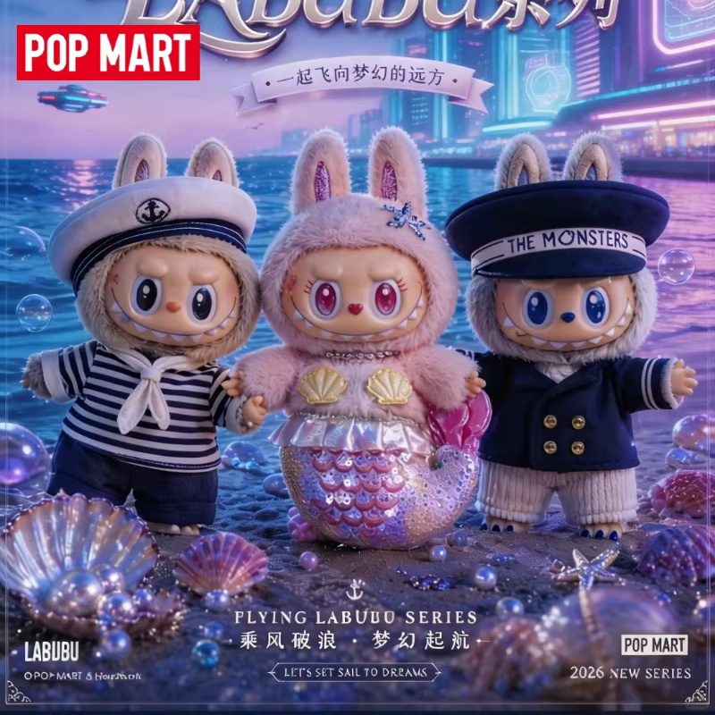 Nouveau, authentique et en stock : POP MART De Vliegende LABUBU 18cm – Jouet tendance « Brave The Wind and Waves » – Aventure audacieuse – Cadeau porte-bonheur