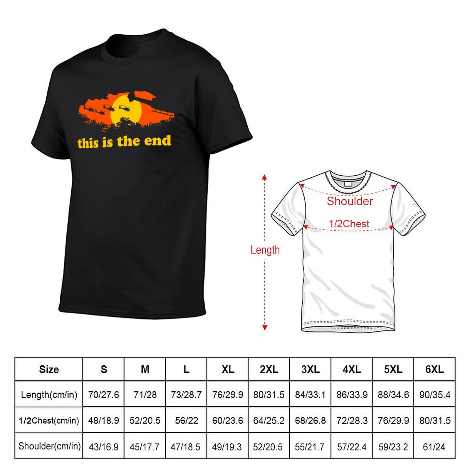 T-shirt en coton Apocalypse Now pour hommes, This is the End, Graphic, Scopic, Sublime, Anime Figures, Vintage