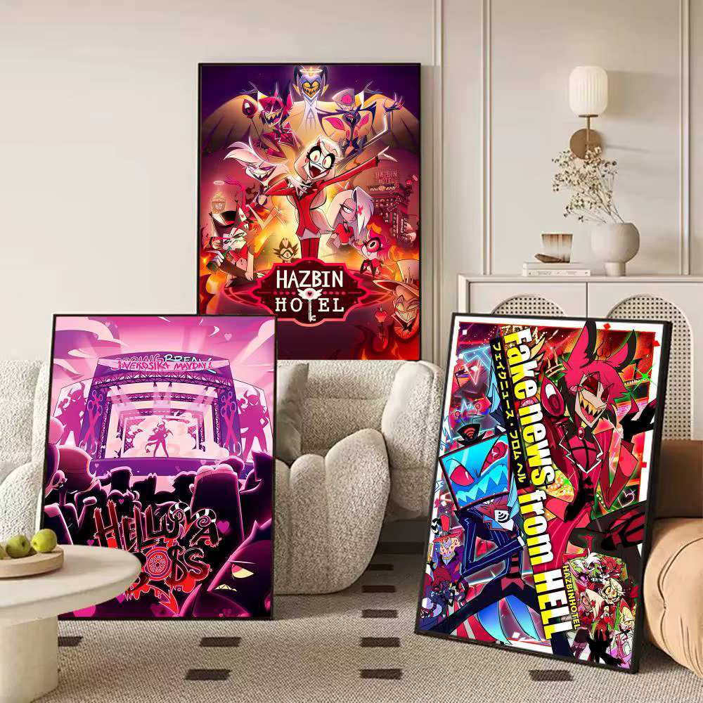 Affiche murale classique Anime H_Hazbin H_Hotel, autocollants artistiques décoratifs, impression Photo murale pour la maison, salon, couloir, décor