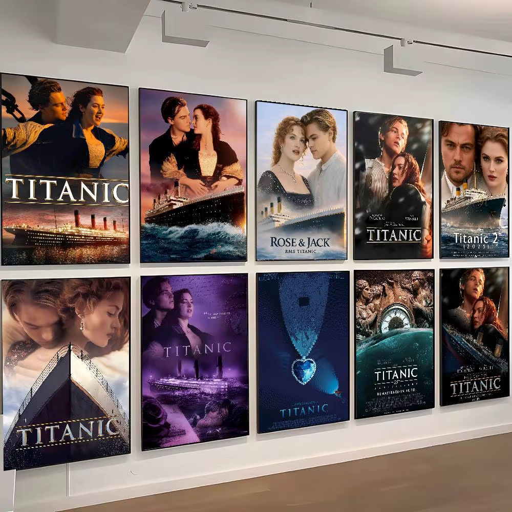 Affiches décoratives, peintures murales pour chambre d'étude, chambre à coucher, bar, cadeaux, affiche classique du film T-Titanic