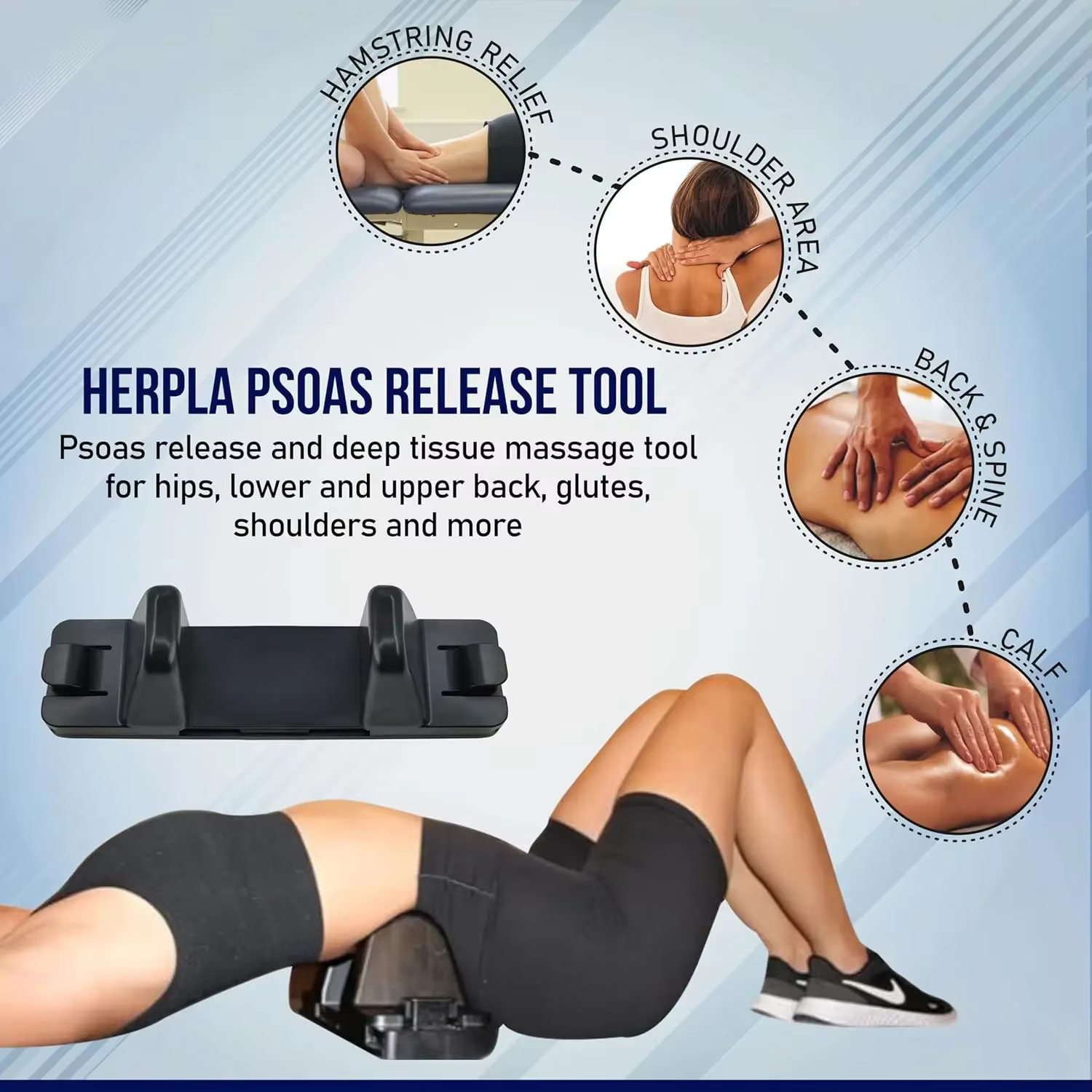 Civière de hanche réglable pour Psoas, civière de dos pour soulager les douleurs dans le bas du dos, nerveux sciatique, étirement flexible des épaules et des hanches