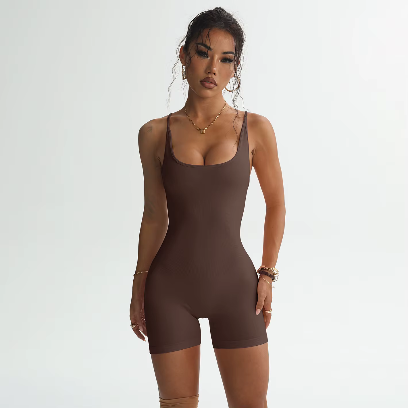 Body de sport pour femmes, short à bandes, combishort croisé, barboteuse de Yoga en plein air, pantalon d'entraînement, collants d'été