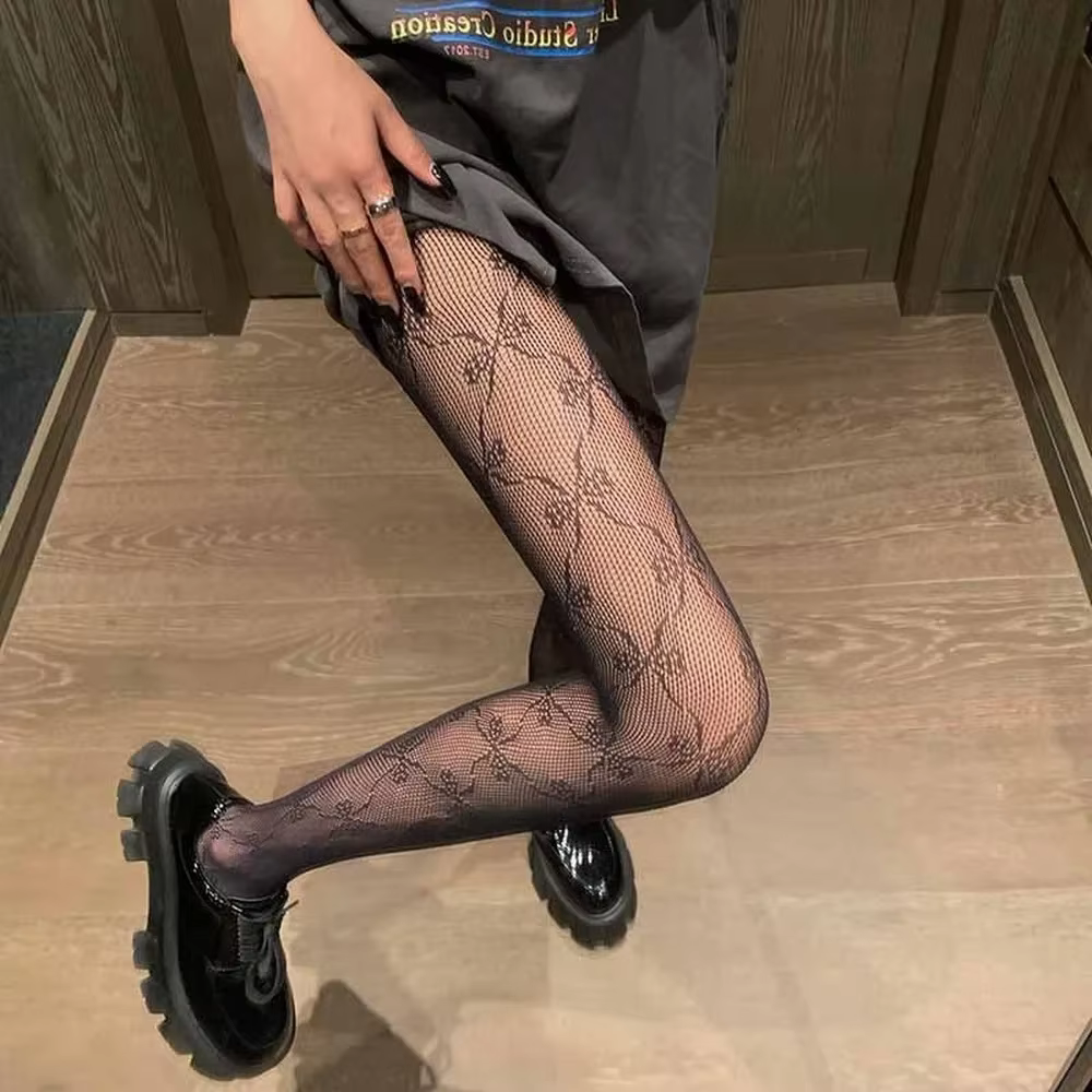 Collants en résille de style punk pour femmes