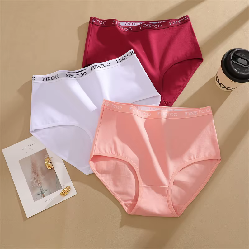 4 pièces S-XXL coton taille haute caleçons femmes sans couture