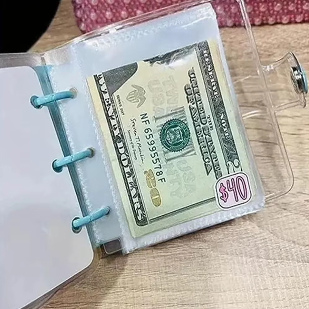 Carnet de budget et d'épargne à feuilles mobiles pour le défi d'épargne de 1000, avec enveloppes pour budget de trésorerie et planification budgétaire logistique