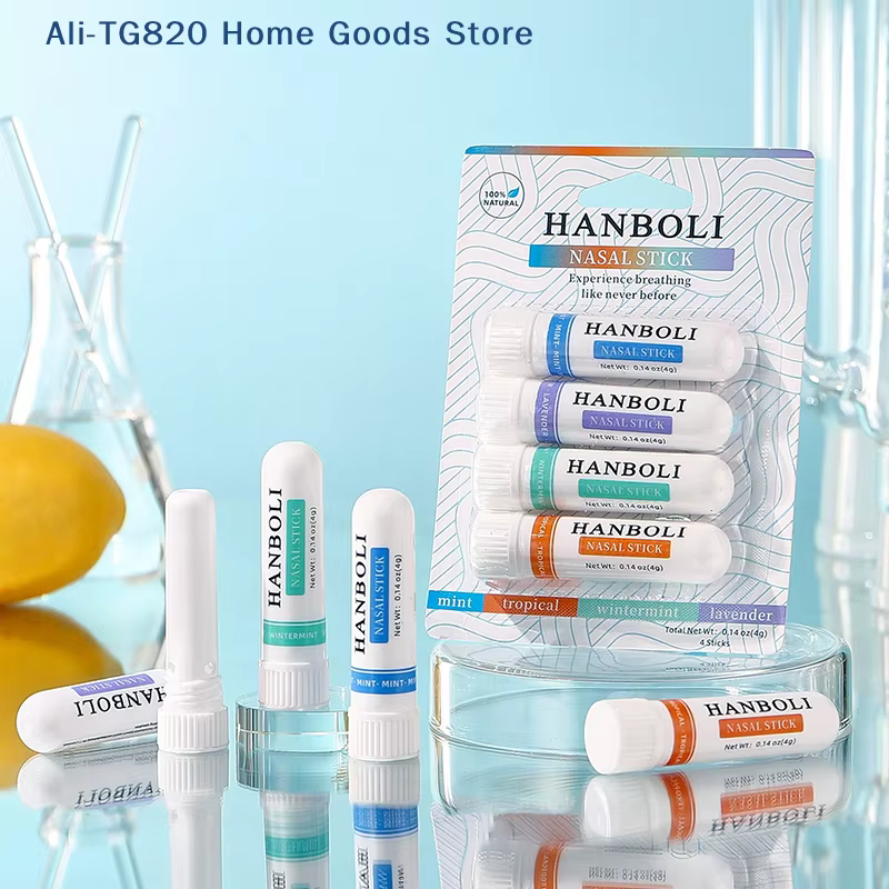 [TG820] 4 bâtonnets nasaux pour améliorer la concentration, favoriser la respiration, procurer une sensation de fraîcheur, inhalateur d'aromathérapie, prévenir la somnolence au volant