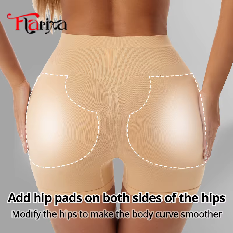 Flarixa bout à bout Shaper culotte avec coussinets amovibles femmes hanches Shapewear Shorts hanche rehausseur sous-vêtements corps Shaper