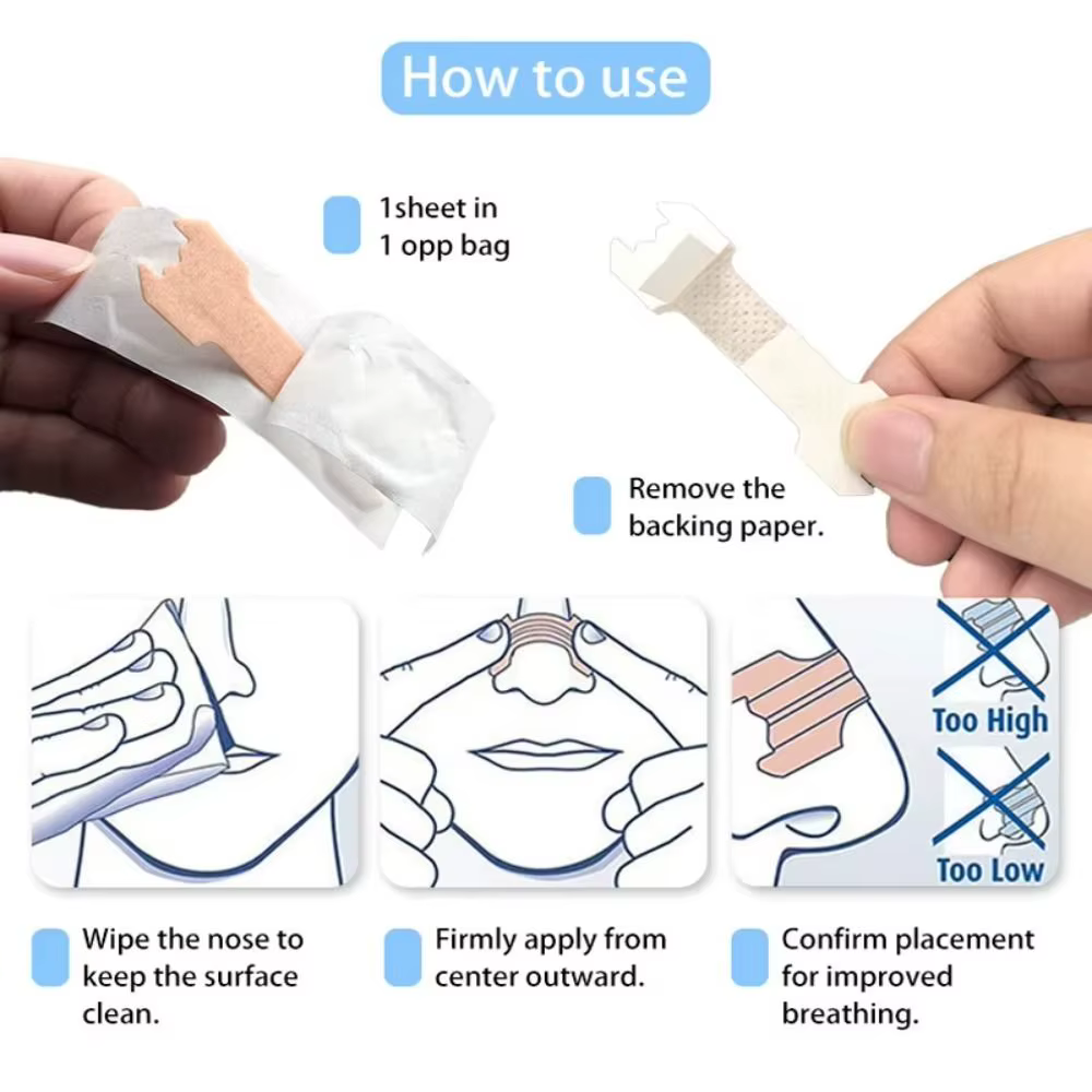 30 pièces nouvelles bandes nasales hypoallergéniques respirant Congestion nasale souffle bandes nasales bandes de soulagement Non invasives meilleure respiration