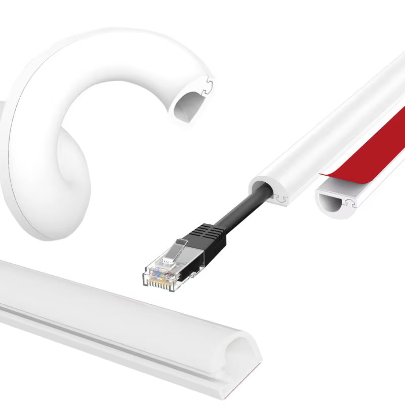 Protecteur de câble de sol en PVC auto-adhésif de 1 m, gaine flexible pour câbles d'intérieur, rampe de sécurité, dissimulateur de câbles facile à installer