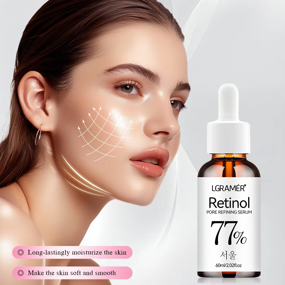 Essence au rétinol LGRAMER : Répare les peaux sensibles, éclaircit le teint, atténue les taches et lisse les rides.
